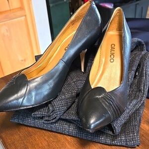 Calico Leather Heels Made in Brazil Pass the Rock Test Womens Size 7.5 Black